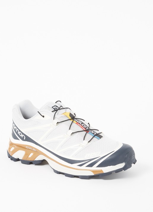 Salomon XT-6 sneaker met mesh details  - voorkant lichtgrijs