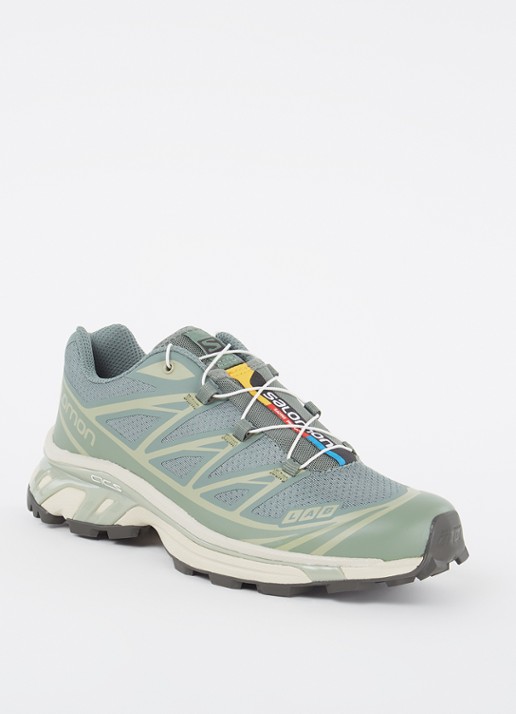 Salomon XT-6 sneaker met mesh details  - voorkant groen