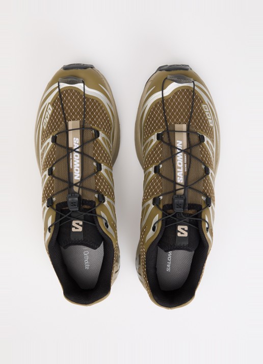 Salomon XT-6 Steel Streets sneaker van mesh met metallic details - detail 2 zand