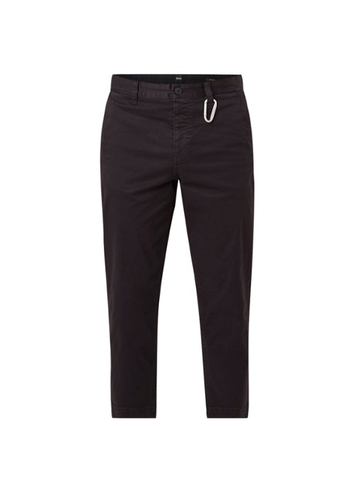 Salt tapered fit chino van katoen - voorkant zwart