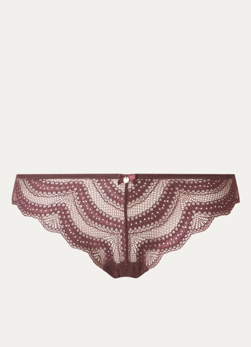 Sam Friday Celine tanga van kant - voorkant bordeauxrood