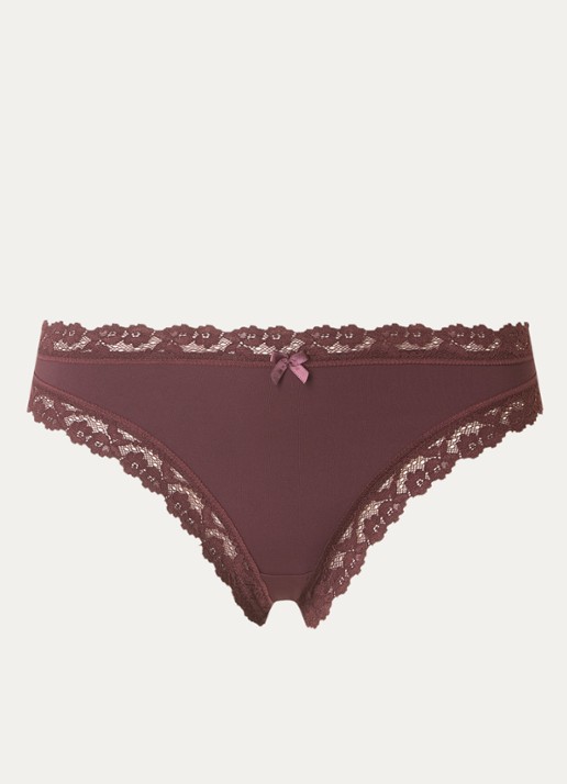 Sam Friday Chloe tanga met kant - voorkant 3 bordeauxrood