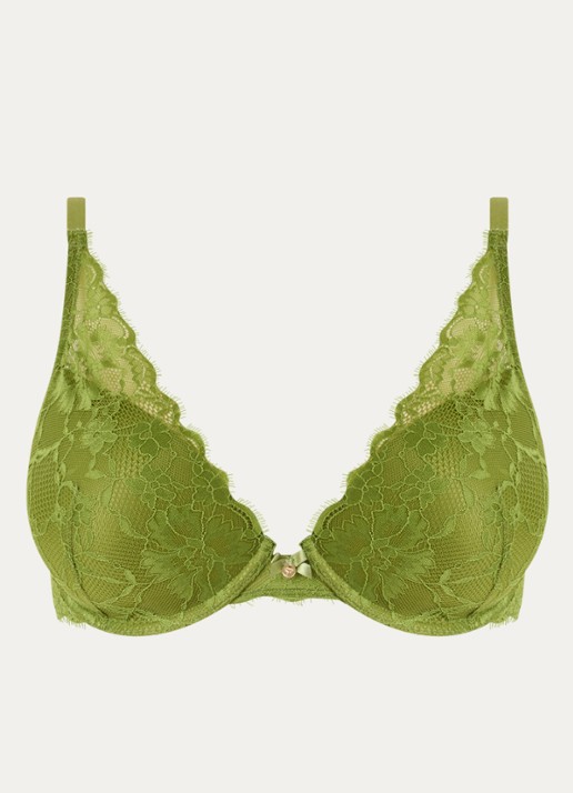 Sam Friday Demi voorgevormde beugel bh met overlay van kant - voorkant groen