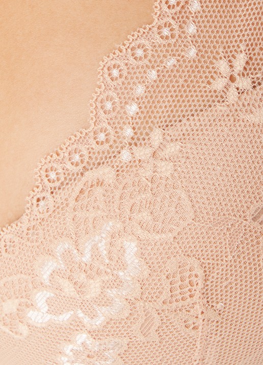 Sam Friday Demi voorgevormde push-up bh met overlay van kant - detail 5 zand