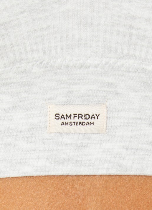 Sam Friday Fay bralette met ribstructuur - detail 2 lichtgrijs