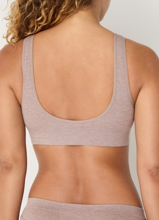 Sam Friday Fay bralette met ribstructuur - achterkant 5 lichtbruin
