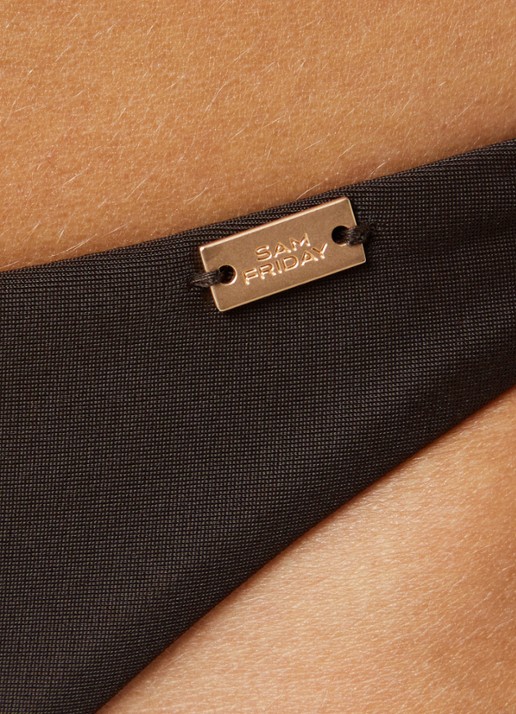 Sam Friday Ipanema brazilian bikinislip met gestrikt detail - detail 2 donkerbruin
