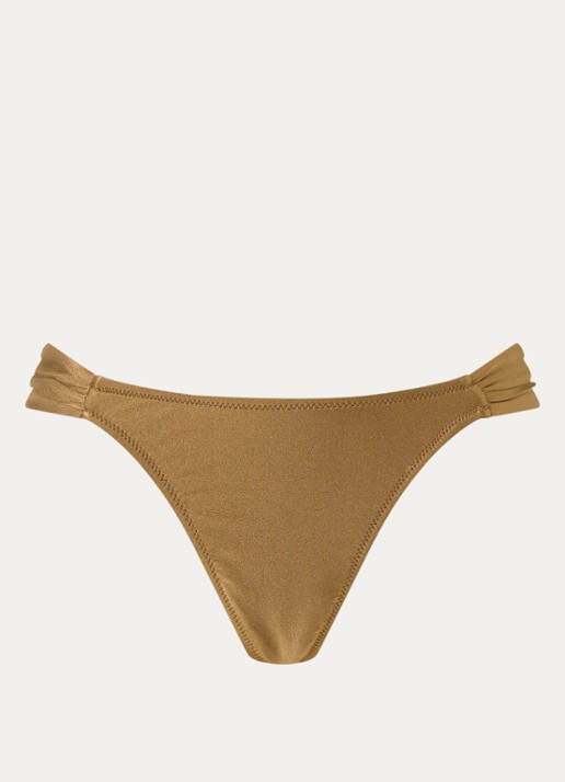 Sam Friday Kai bikinislip met plooidetail - voorkant mosgroen