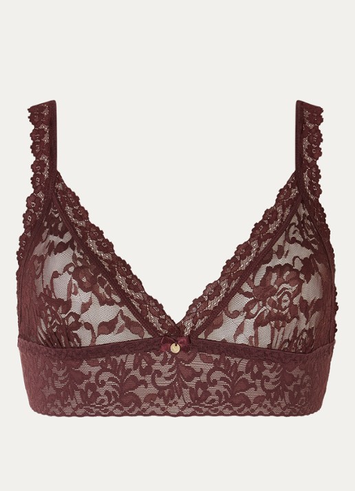 Sam Friday Lacey bralette van kant - voorkant aubergine