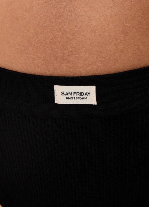 Sam Friday Lucy slip met ribstructuur - detail 3 zwart