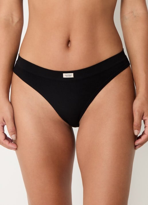 Sam Friday Lucy slip met ribstructuur - voorkant 5 zwart