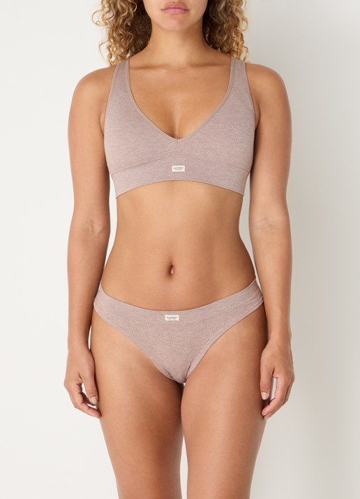 Sam Friday Lucy slip met ribstructuur - detail lichtbruin