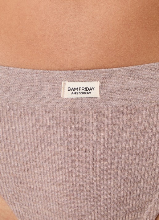 Sam Friday Lucy slip met ribstructuur - detail 2 lichtbruin
