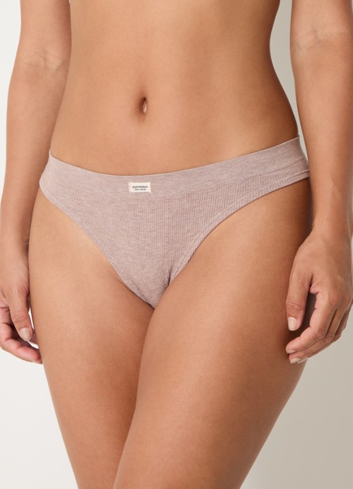 Sam Friday Lucy slip met ribstructuur - voorkant 5 lichtbruin