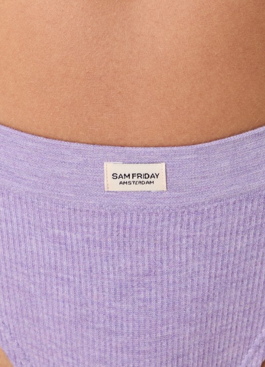Sam Friday Lucy slip met ribstructuur - detail 3 violet