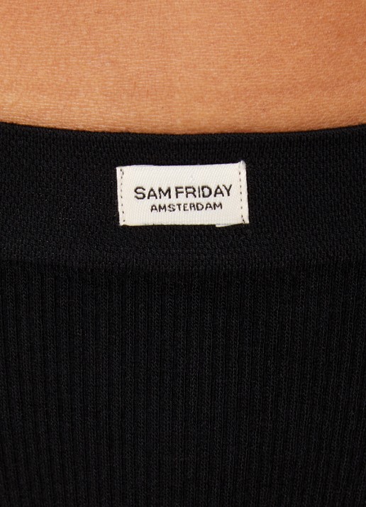 Sam Friday Lucy string met ribstructuur - detail 2 zwart