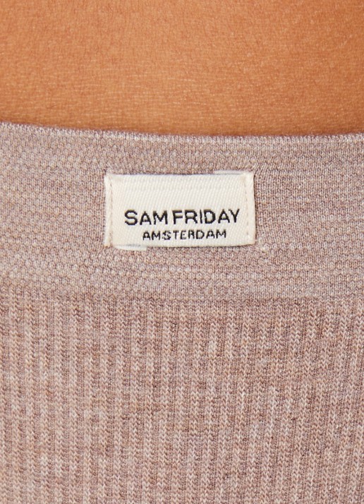 Sam Friday Lucy string met ribstructuur - detail 3 lichtbruin