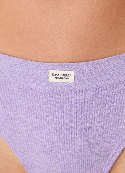 Sam Friday Lucy string met ribstructuur - detail 3 violet