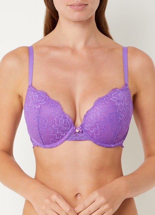 Sam Friday Polly push up bh met overlay van kant - voorkant 5 paars