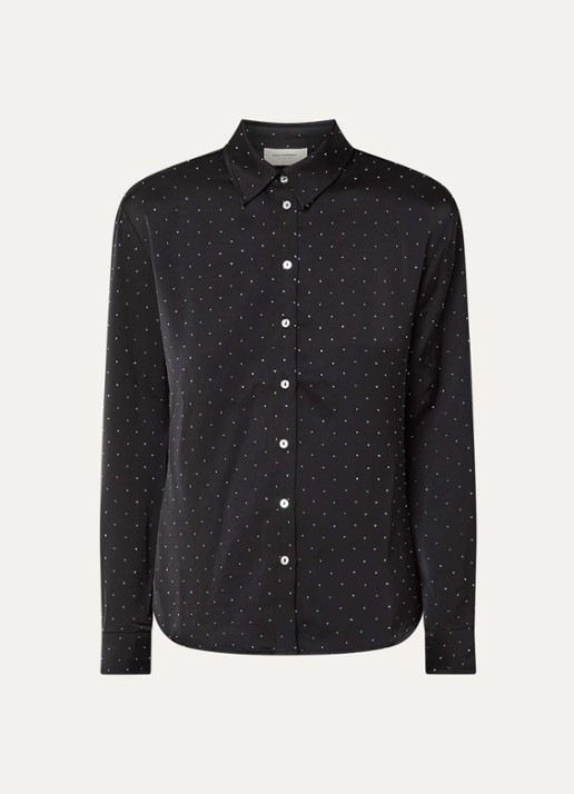 Sam Friday Pyjamatop met strass - voorkant 3 zwart