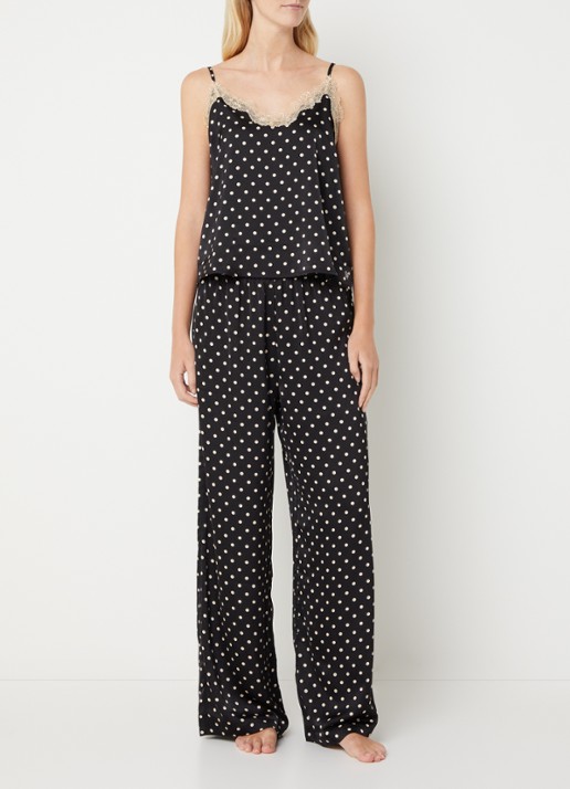 Sam Friday Pyjamatop van satijn met kant details - voorkant 2 multicolor