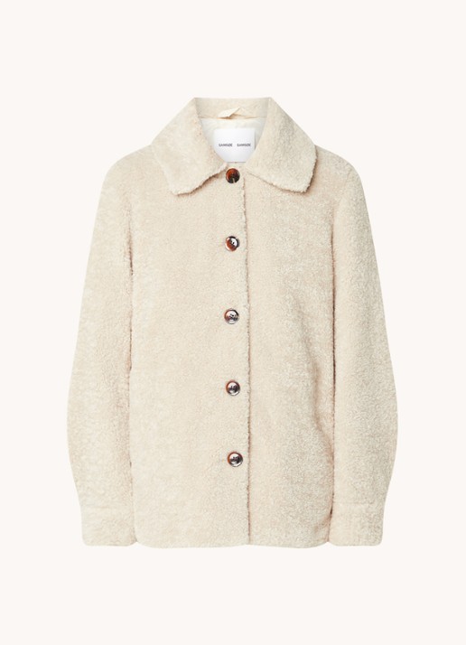 SAMSØE SAMSØE Aylina jack van teddy met steekzakken - voorkant 5 beige