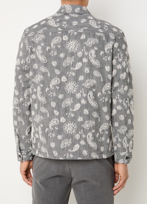 SAMSØE SAMSØE Castor overshirt met paisley dessin - achterkant 2 grijs