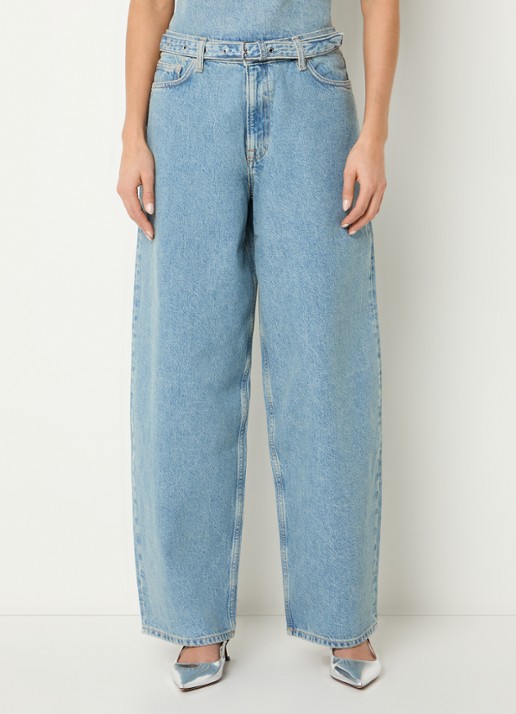 SAMSØE SAMSØE Harper high waist loose fit jeans met ceintuur