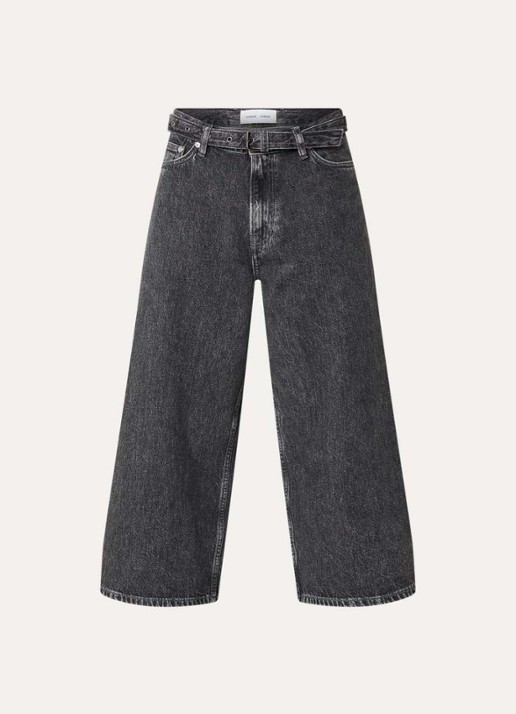SAMSØE SAMSØE Harper high waist wide fit culotte van denim - voorkant 2 grijs