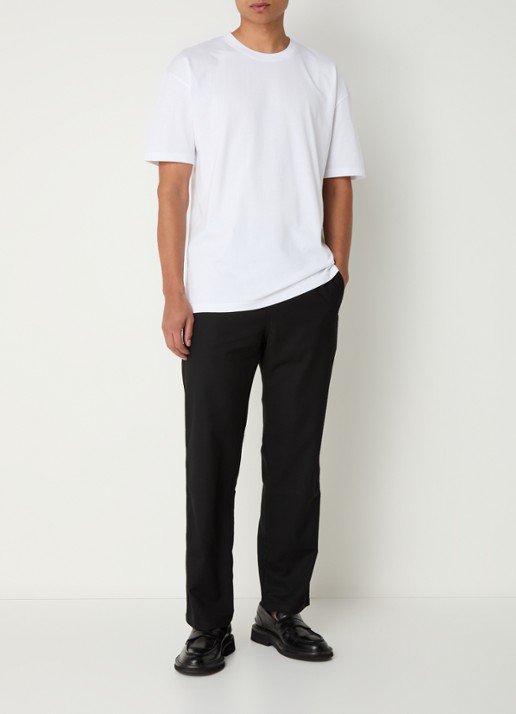 SAMSØE SAMSØE Jabari slim fit pantalon met steekzakken - voorkant 3 zwart