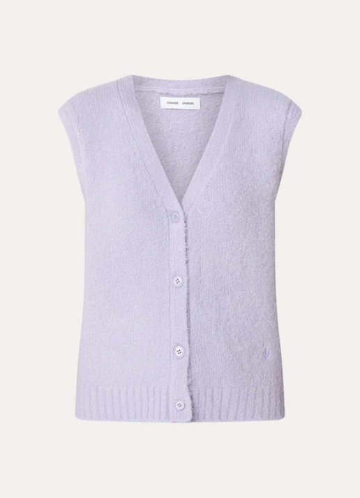 SAMSØE SAMSØE Jeanne fijngebreid gilet in alpaca wolblend - voorkant 2 lichtpaars