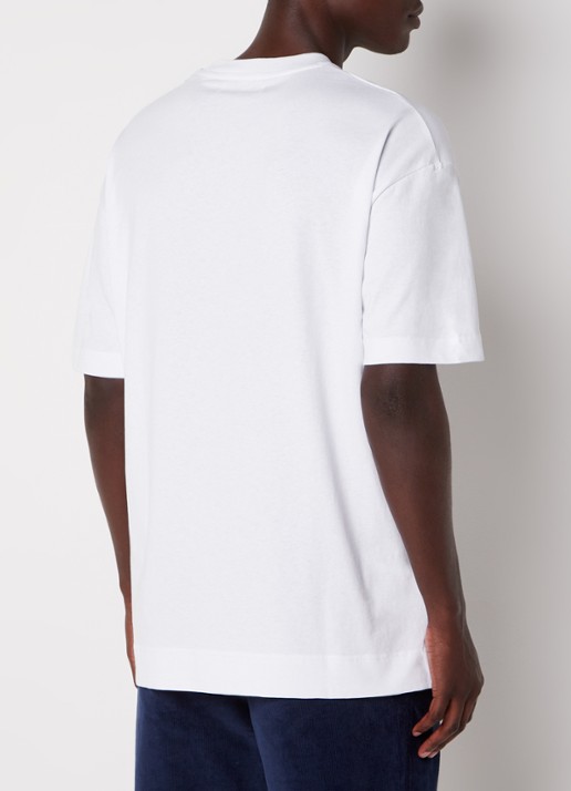 SAMSØE SAMSØE Joel T-shirt van  katoen met logo - achterkant 4 wit