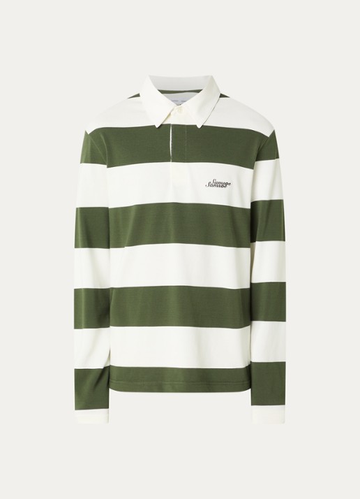 SAMSØE SAMSØE Kevin regular fit polo met streepprint - voorkant groen