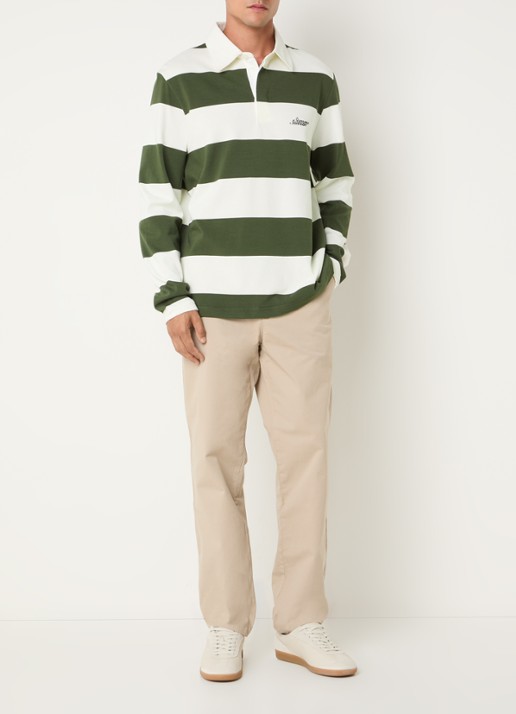 SAMSØE SAMSØE Kevin regular fit polo met streepprint - voorkant 2 groen