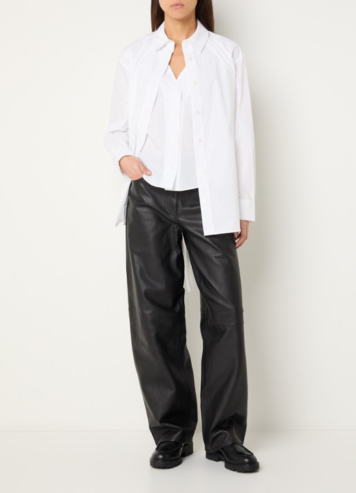 SAMSØE SAMSØE Moon blouse met kraag - voorkant 2 wit