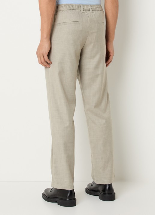 SAMSØE SAMSØE Noah straight fit pantalon in wolblend met steekzakken - achterkant grijs