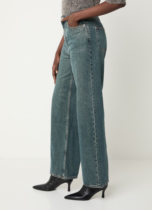 SAMSØE SAMSØE Rebecca high waist straight leg jeans met medium wassing - detail 4 indigo