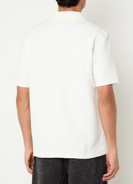 SAMSØE SAMSØE Regular fit polo met stretch - achterkant 4 gebroken wit