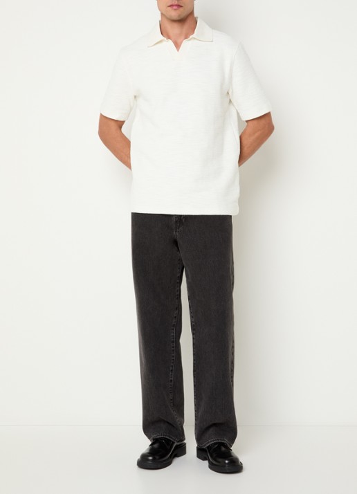 SAMSØE SAMSØE Regular fit polo met stretch - voorkant 2 gebroken wit