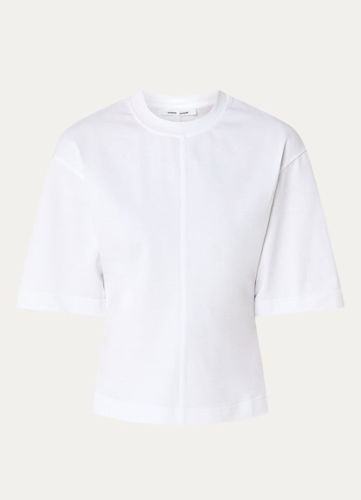 SAMSØE SAMSØE Sadidas T-shirt met opengewerkt dessin - voorkant 2 wit