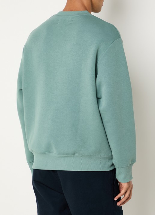 SAMSØE SAMSØE Saethan sweater met 3D logoprint - achterkant 4 zeegroen