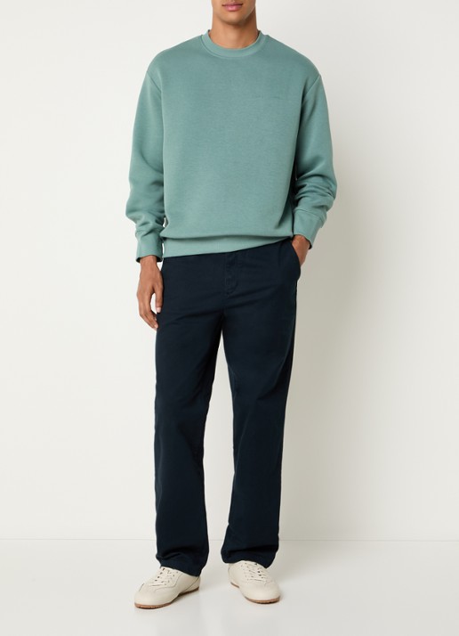 SAMSØE SAMSØE Saethan sweater met 3D logoprint - voorkant 2 zeegroen