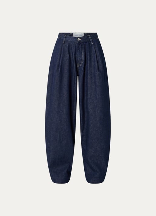 SAMSØE SAMSØE Saharper high waist loose fit jeans met donkere wassing - voorkant indigo