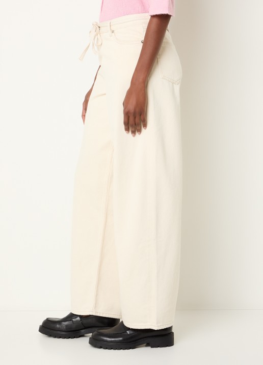 SAMSØE SAMSØE Saharper high waist loose fit jeans met strikceintuur - detail 5 creme