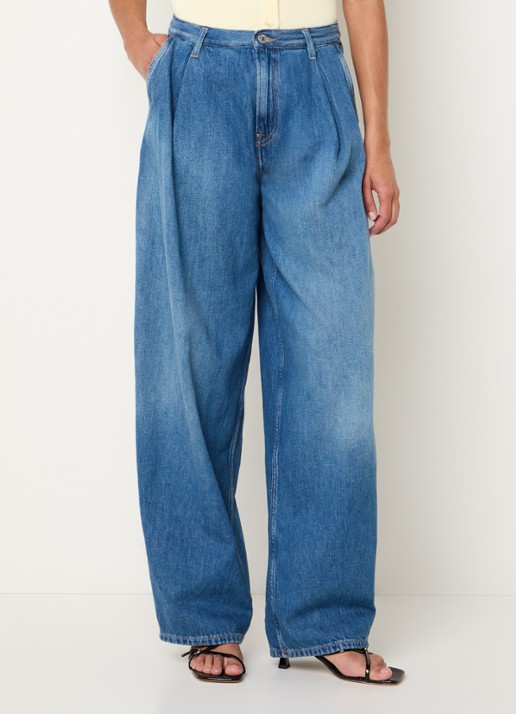 SAMSØE SAMSØE Saharper high waist wide fit jeans met medium wassing