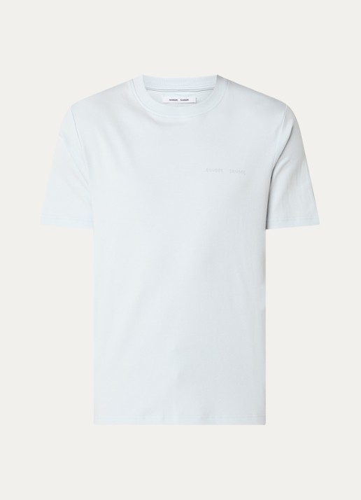 SAMSØE SAMSØE Sajesper T-shirt met logo - voorkant lichtblauw