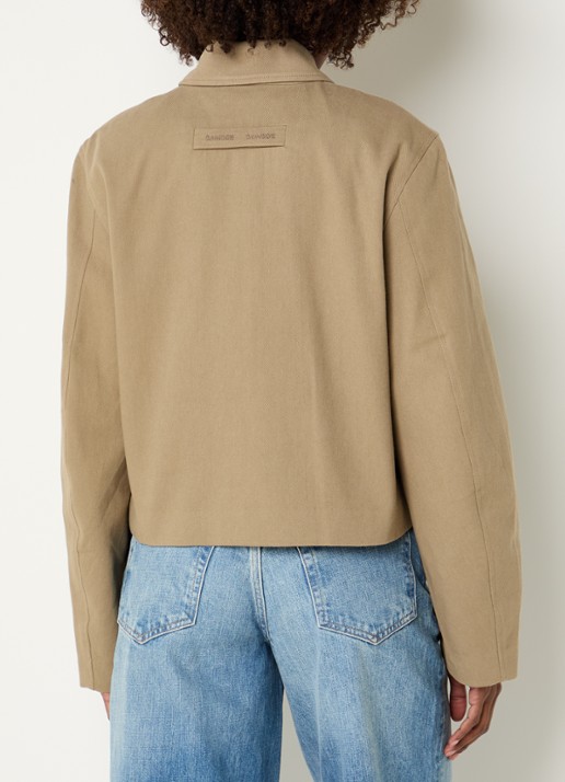 SAMSØE SAMSØE Sakit double-breasted jack met steekzakken - achterkant 4 khaki