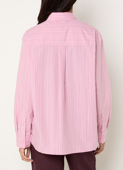 SAMSØE SAMSØE Salova blouse met streepprint - achterkant 4 roze