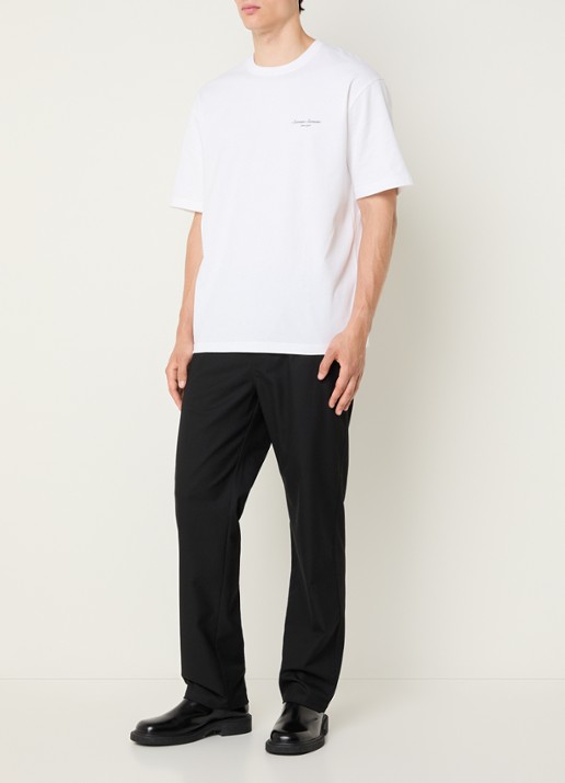SAMSØE SAMSØE Sauni T-shirt met logo- en backprint - voorkant 4 wit