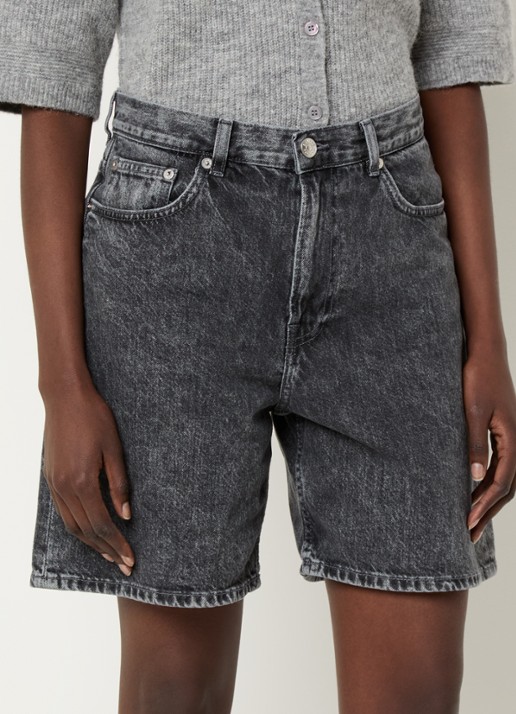 SAMSØE SAMSØE Shelly high waist wide fit korte broek van denim